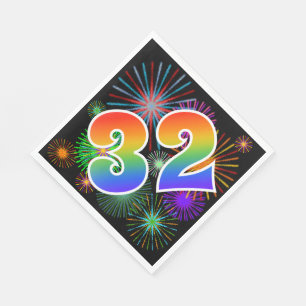 Färgfullt Fireworks + Rainbow Mönster "32", händel Pappersservett