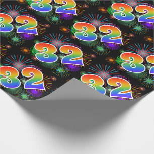 Färgfullt Fireworks + Rainbow Mönster "32", händel Presentpapper