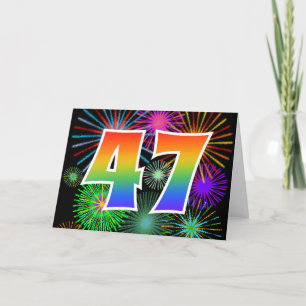 Färgfullt Fireworks + Rainbow Mönster "47" Händels Kort