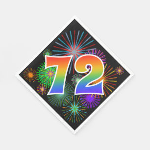 Färgfullt Fireworks + Rainbow Mönster "72", händel Pappersservett