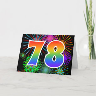 Färgfullt Fireworks + Rainbow Mönster "78", händel Kort