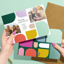 Färgfullt flata Helgdag-kort