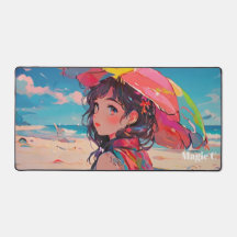 Färgfullt Flickfoto på stranden