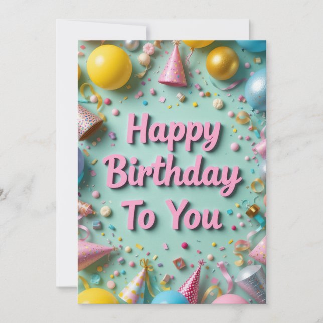 Färgfullt födelsedagskort (Framsida)
