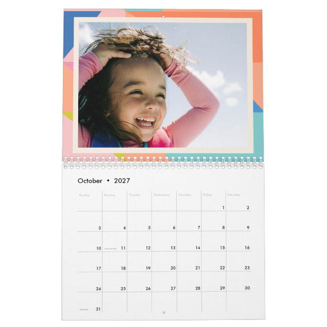 Färgfullt geometriskt Gräns Personlig Photo 2025 Kalender (Oct 2027)