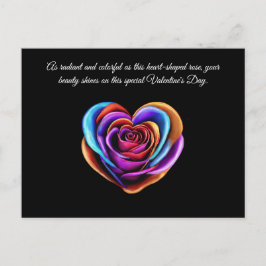 Färgfullt hjärtformat ros-valentin- vykort