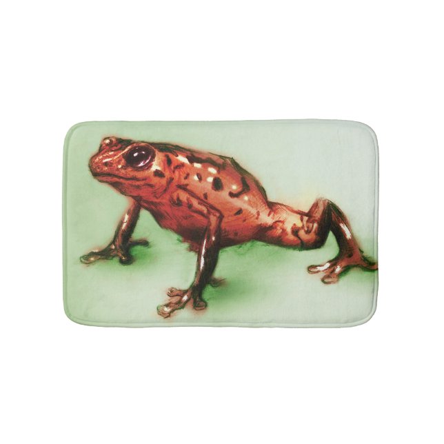 Färgfullt illustrerat badmatt - Groda Badrumsmatta (Framsidan)