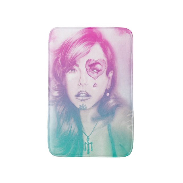 Färgfullt illustrerat badmatt - Regnbåge Badrumsmatta (Framsidan (Vertikal))