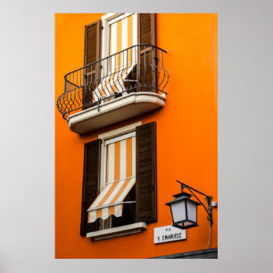 FÄRGFULLT ITALIENSKT FACADE OCH WINDOWS POSTER