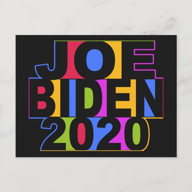 Färgfullt JOE BIDEN 2020-vykort Vykort (Framsida)