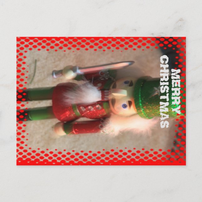 Färgfullt julsoldatkort. vykort (Framsida)