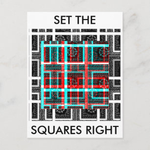 Färgfullt kvadratiskt Maze-geometriskt kontrollera Vykort