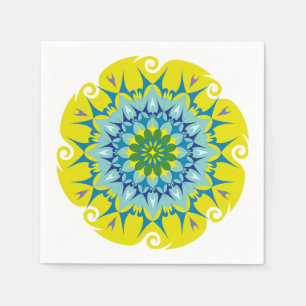 Färgfullt Mandala Energy Wheel Flower Harmony Pappersservett