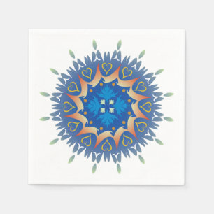Färgfullt Mandala Energy Wheel Flower Harmony Pappersservett