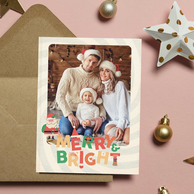 Färgfullt, modernt botaniskt julkort helg vykort (Skapare uppladdad)