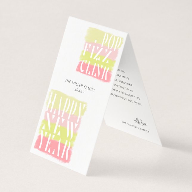 Färgfullt modernt skript Nytt år Party-mappat kort (Framsida)