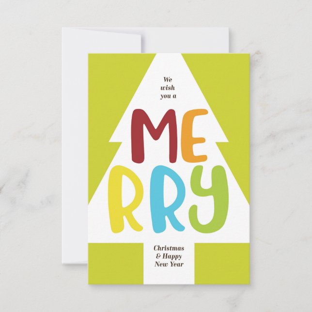 Färgfullt och glatt julkort. kort (Framsida)