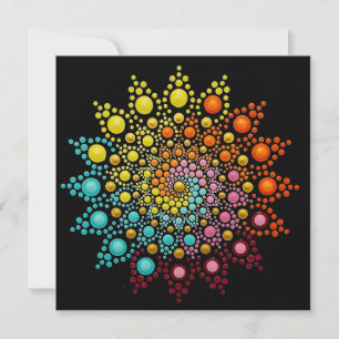 Färgfullt Rainbow Mandala-anteckningskort Tack Kort