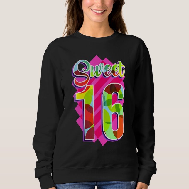 Färgfullt regnbåge, daglig födelsedag 16 grafik t shirt (Framsida)