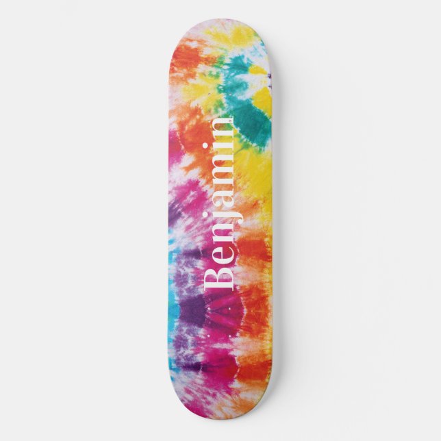 Färgfullt regnbåge Färgfärg De Anpassat namn Mini Skateboard Bräda 18,5 Cm (Framsida)