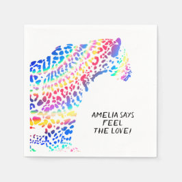 Färgfullt regnbåge Jaguar Party Pappra plåt Pappersservett