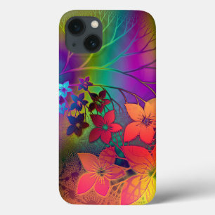 Färgfullt Retro Tie-Dye Rainbow Blommönster