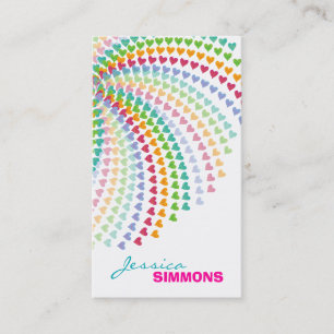 Färgfullt Roligt Rainbow Hearts Sprinkles Profile Visitkort