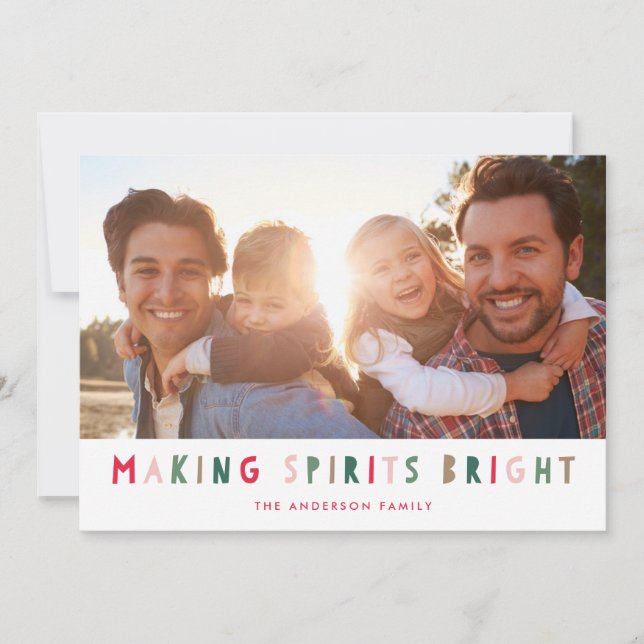 Färgfullt Skapar sprider Bright Helgdag Photo Card Julkort (Framsida)