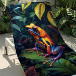 Färgfullt Tropical Golden Frog Beach Towel