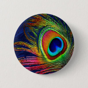 Färgfyllande utskrift av peacock ludd knapp