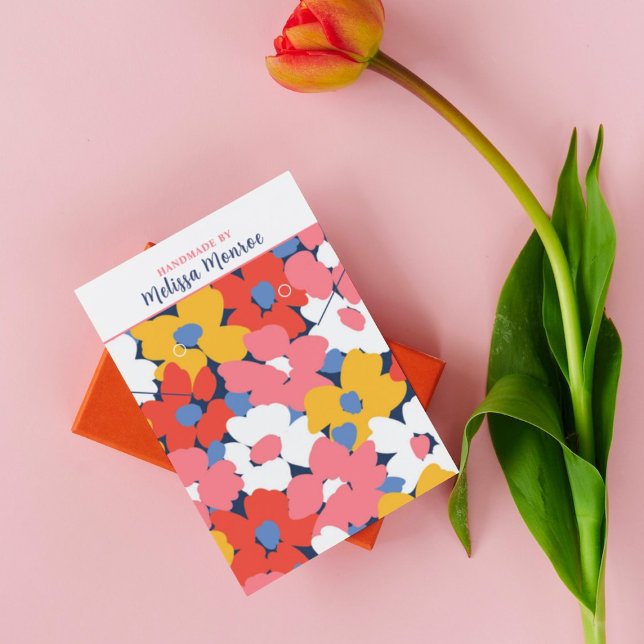 Färgfyllare för vattenfärg Blommor Neecklace Jewel Visitkort (Skapare uppladdad)