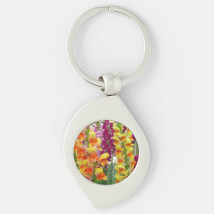 Färgfylld Blommigt för ögonblicksbilder Swirl Silverfärgad Nyckelring