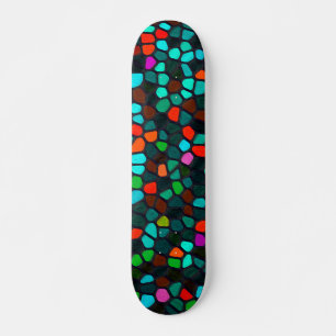 Färgfylld flerfärgad mosaik Mönster Mini Skateboard Bräda 18,5 Cm