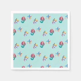 Färgfylld födelsedagsfest för regnbågshaj i Sjöjun Pappersservett