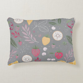 "Färgfylld frukt, Blommigt, dekorfärg" Prydnadskudde