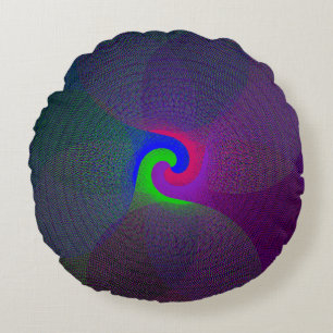 Färgfylld Geometric Round Pillow-fylld centrerad Rund Kudde