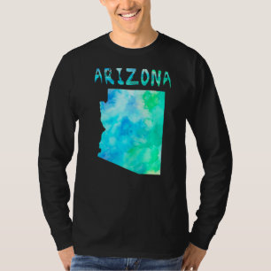 Färgfylld isolerad Arizona-stat Karta i vattenfärg T Shirt