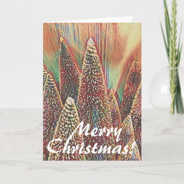 Färgfylld Julgran Scene Helgkort (Framsida)
