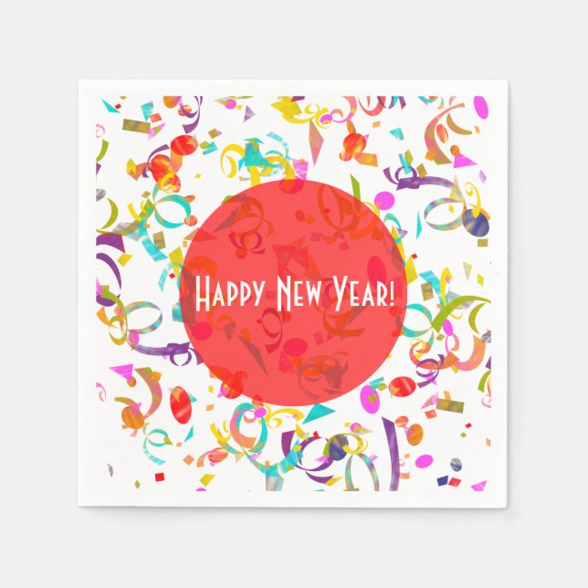 Färgfylld konfetti Art Tillfällen Red-mall Pappersservett (Framsidan)