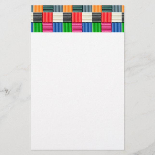 Färgfylld kvadrat mönster brevpapper (Framsida)