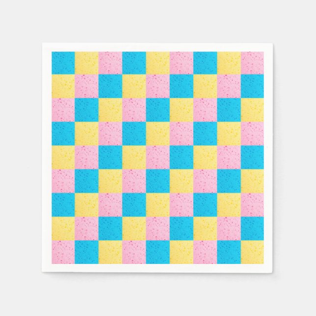 Färgfylld kvadrat mönster pappersservett (Framsidan)