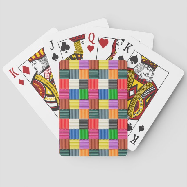 Färgfylld kvadrat mönster spel kort (Baksidan)
