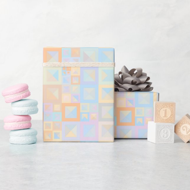 Färgfylld Pastel Boho-Mod Geometrisk Abstrakt Presentpapper (Baby Shower)