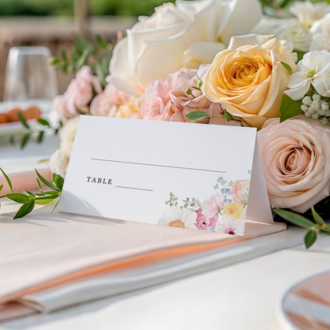 Färgfylld pastellBlommigt Placeringskort (Skapare uppladdad)