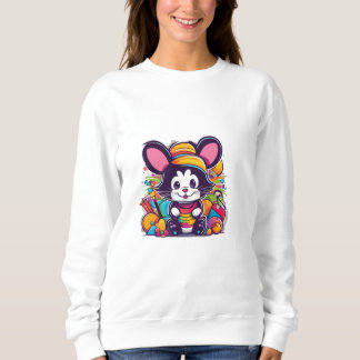 Färgfylld Tecknad Mouse T Shirt