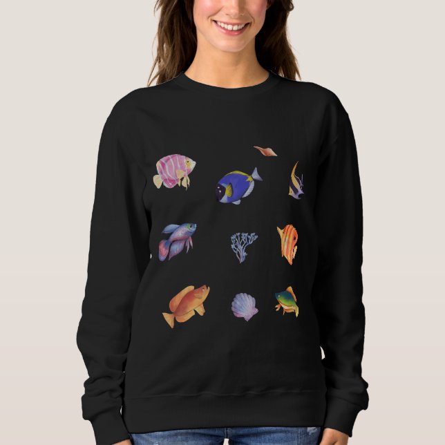 Färgfylld vattendjup Tropical Fish T Shirt (Framsida)