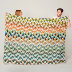 Färgfylld Zigzag flerfärgad Mönster Fleecefilt