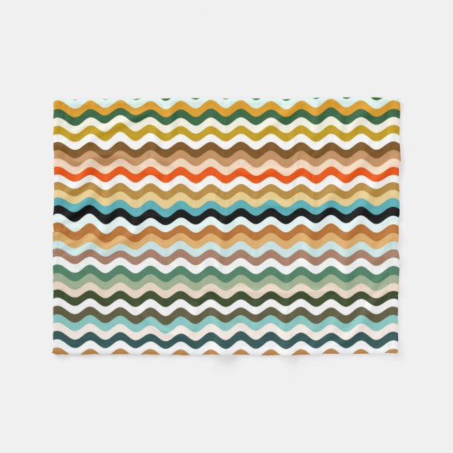 Färgfylld Zigzag flerfärgad Mönster Fleecefilt (Framsidan (Horisontell))