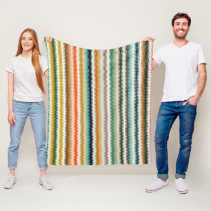 Färgfylld Zigzag flerfärgad Mönster Fleecefilt