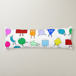 Färgfyllda 2D- och 3D-geometriska former Mönster f Kroppskudde